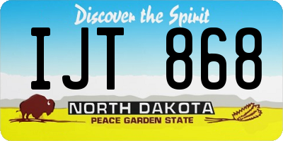 ND license plate IJT868