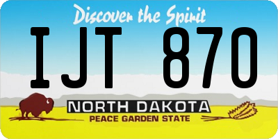 ND license plate IJT870