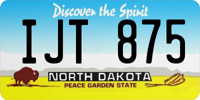 ND license plate IJT875