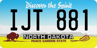 ND license plate IJT881