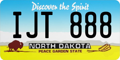 ND license plate IJT888