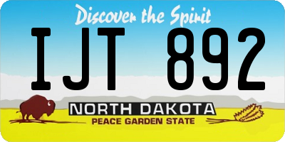 ND license plate IJT892