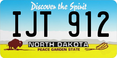 ND license plate IJT912