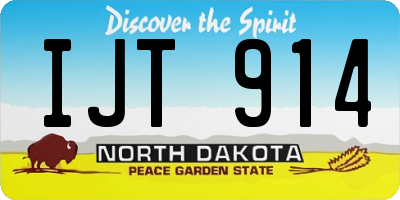 ND license plate IJT914