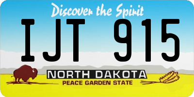 ND license plate IJT915