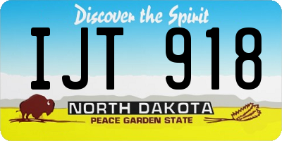 ND license plate IJT918