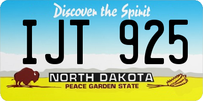 ND license plate IJT925