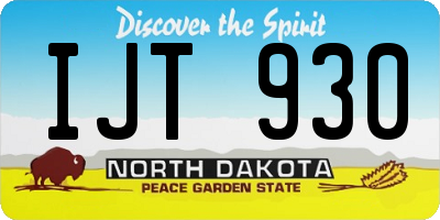 ND license plate IJT930