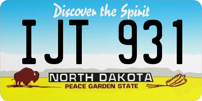 ND license plate IJT931