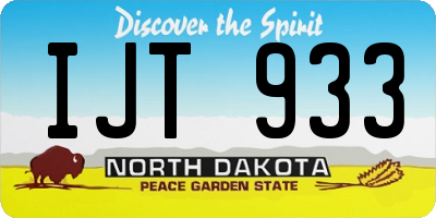 ND license plate IJT933
