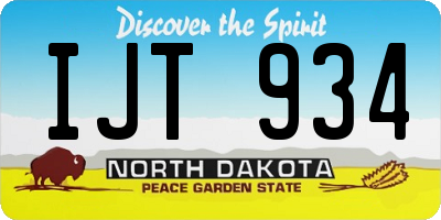 ND license plate IJT934