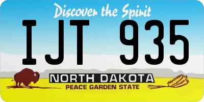 ND license plate IJT935