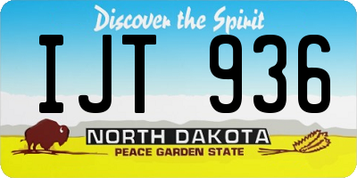 ND license plate IJT936
