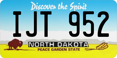 ND license plate IJT952