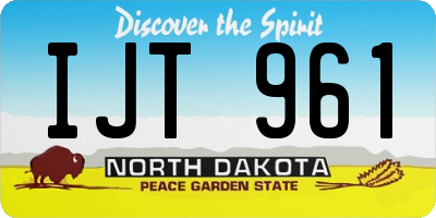 ND license plate IJT961