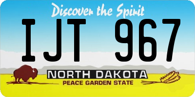 ND license plate IJT967