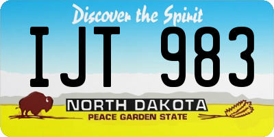 ND license plate IJT983