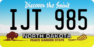 ND license plate IJT985