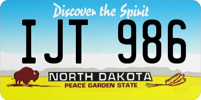 ND license plate IJT986