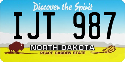 ND license plate IJT987