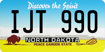ND license plate IJT990