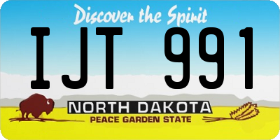 ND license plate IJT991