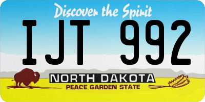 ND license plate IJT992