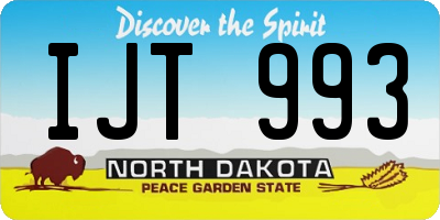 ND license plate IJT993