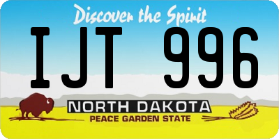 ND license plate IJT996