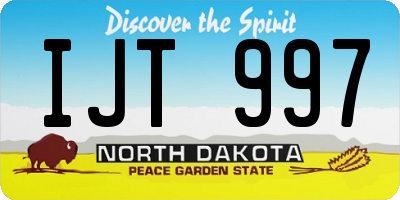 ND license plate IJT997