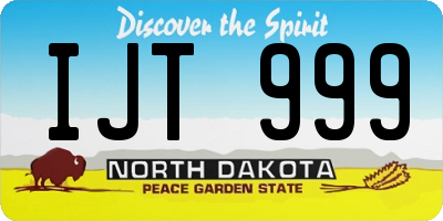 ND license plate IJT999
