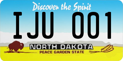 ND license plate IJU001