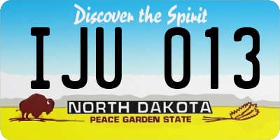ND license plate IJU013