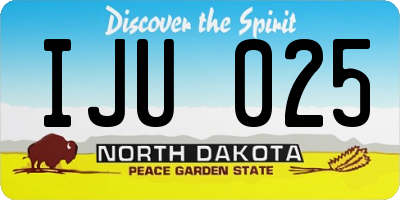 ND license plate IJU025