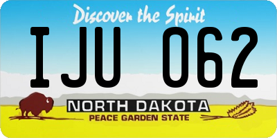 ND license plate IJU062