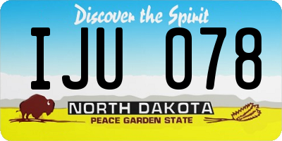ND license plate IJU078