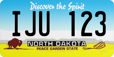 ND license plate IJU123