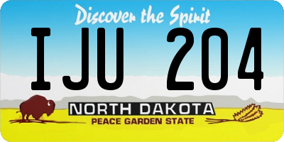 ND license plate IJU204