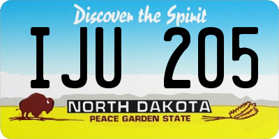 ND license plate IJU205