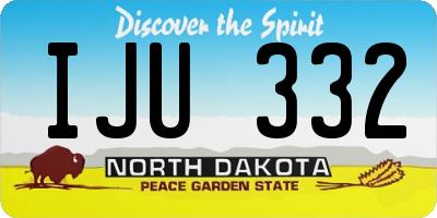 ND license plate IJU332