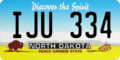 ND license plate IJU334