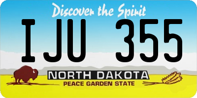 ND license plate IJU355