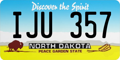 ND license plate IJU357