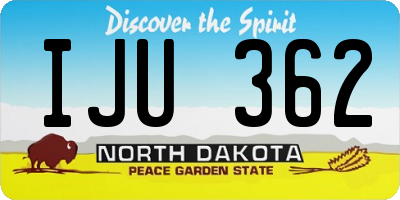 ND license plate IJU362