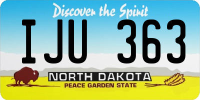 ND license plate IJU363