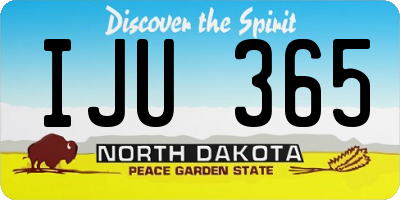 ND license plate IJU365