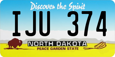 ND license plate IJU374