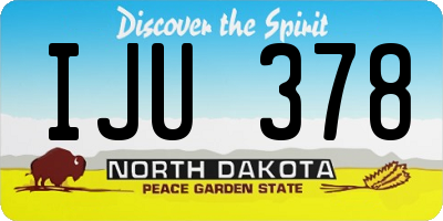 ND license plate IJU378