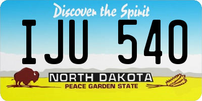 ND license plate IJU540