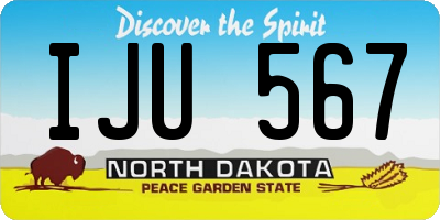 ND license plate IJU567